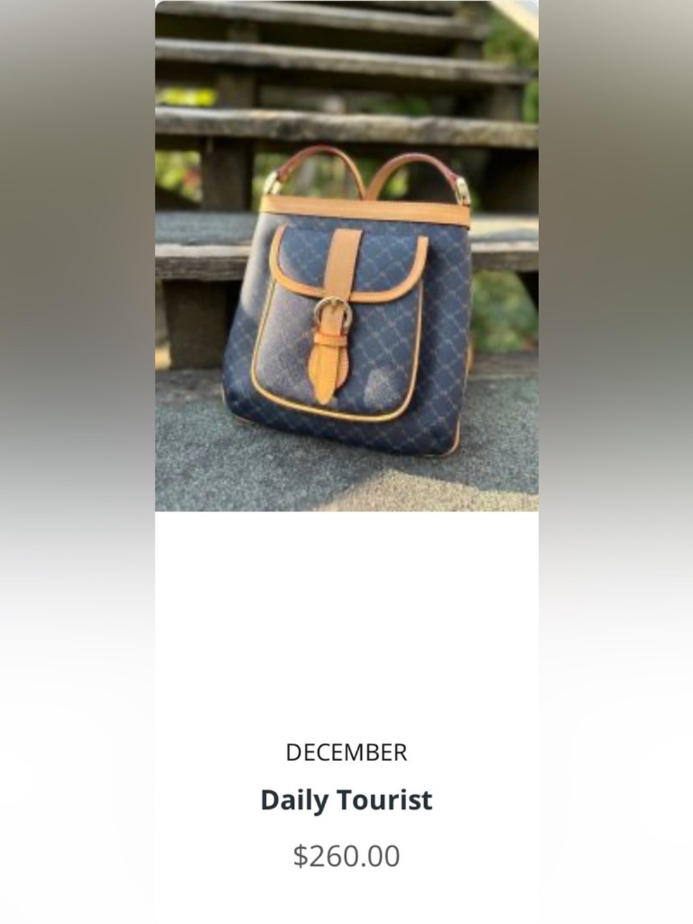 Italian dark Blue Crossbody Bag with Beige Trim - Women